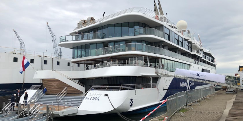 Celebrity Flora at the shipyard in Holland (Photo: Cruise Critic/ Adam Coulter)