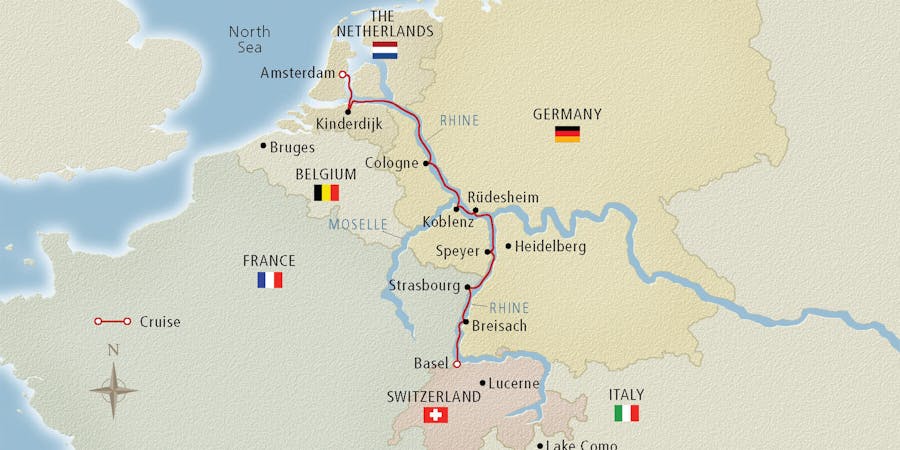 Rhine River Cruise Map