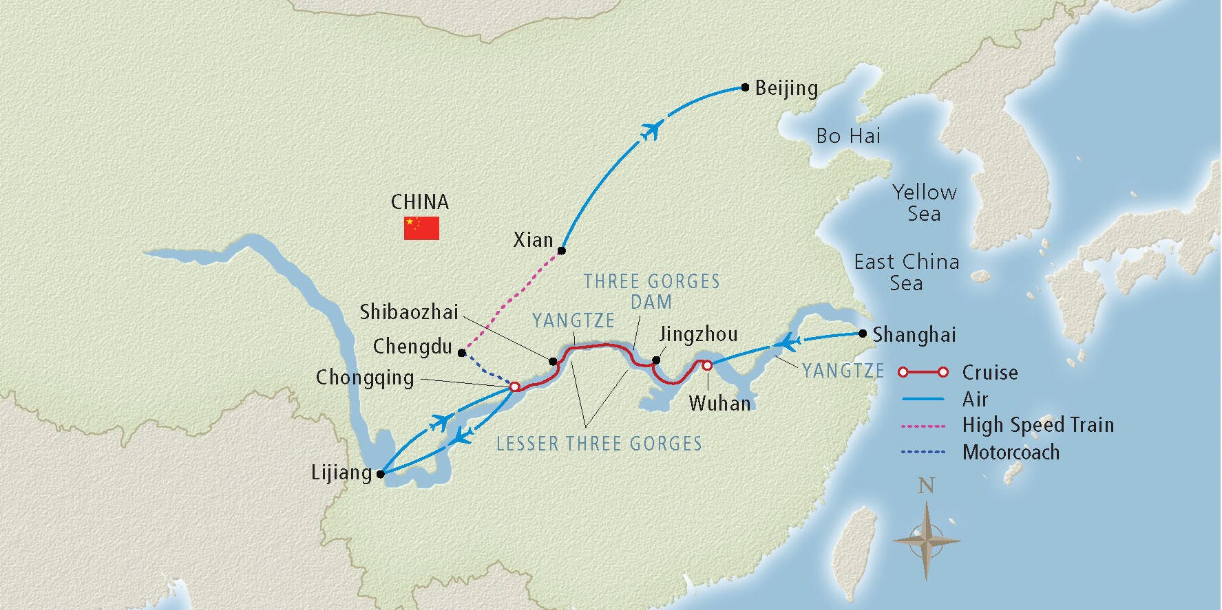 Yangtze River Cruise Map