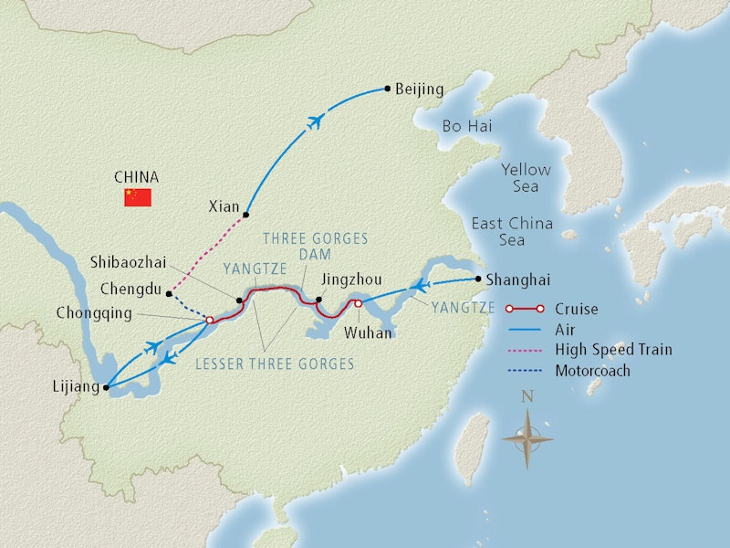 Yangtze River Cruise Map