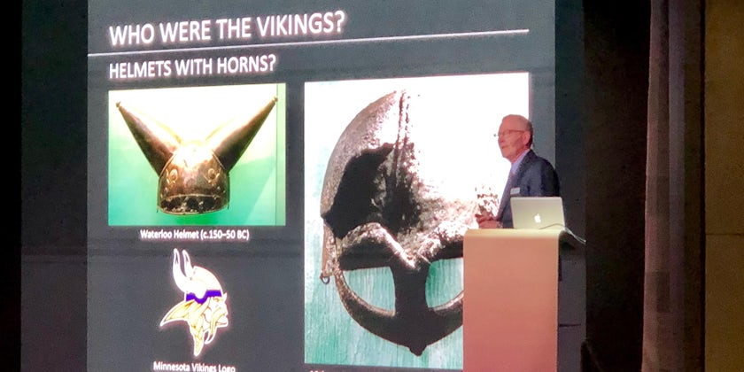 Resident historian giving a lecture on the Vikings (Photo: Chris Gray Faust/Cruise Critic)