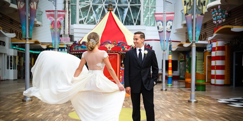 Newlyweds at the Boardwalk on Oasis of the Seas (Photo: Royal Caribbean)