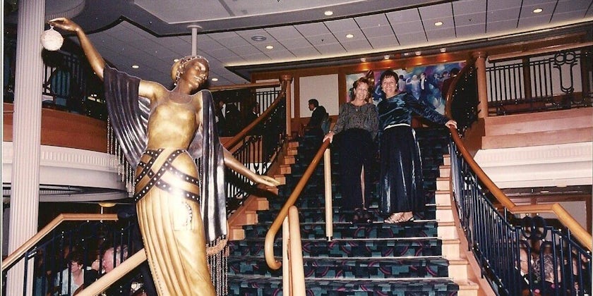 Cruise Critic member lovelife and her sister on Grandeur of the Seas in 1997 (Photo: lovelife/Cruise Critic member)