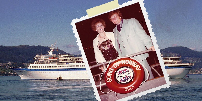 Cruise Critic member george35 on Song of Norway for his wife's 30th birthday in 1971 (Photo: george35/Cruise Critic member)