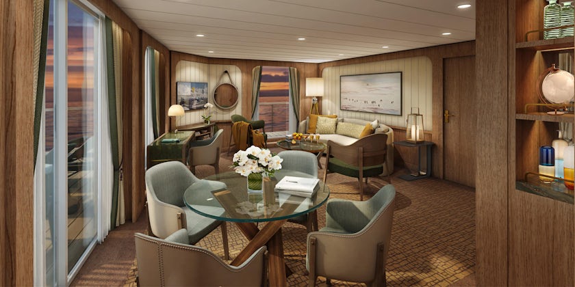 Signature Suite (Living Room) on Seabourn Venture (Photo: Eric Laignel)
