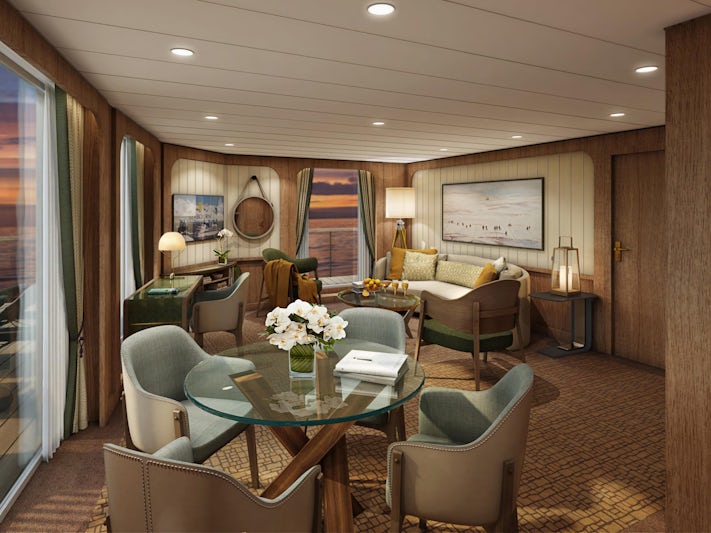 Signature Suite (Living Room) on Seabourn Venture (Photo: Seabourn Cruise Line)