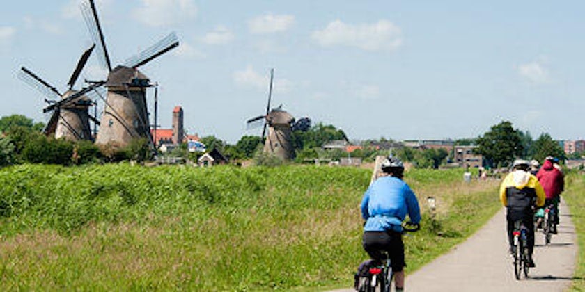 Cycling in Kinderdijk  (photo by Larry Bleiberg)