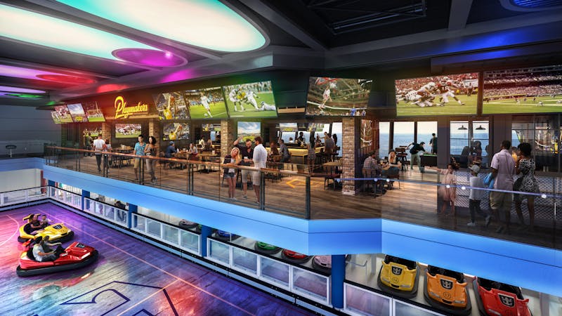 Playmakers Sports Bar & Arcade in the SeaPlex on Odyssey of the Seas (Image: Royal Caribbean)