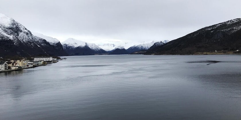 Photo of the Andalsnes Fjord from Saga Sapphire taken by Cruise Critic member Colin meads on a Saga Sapphire Norway cruise in March 2019 (Photo: Colin meads)