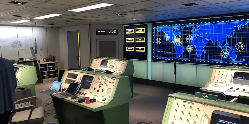 A mission control themed escape room under contruction  on Oasis of the Seas in the Navantia shipyard in Cadiz, Spain (Photo: Adam Coulter)