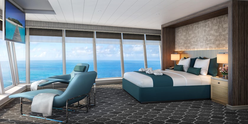 The amplified Oasis of the Seas will debut Royal Caribbean’s Ultimate Panoramic Suite category. (Image: Royal Caribbean)