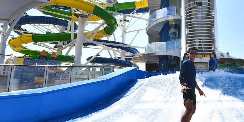 Voyager of the Seas waterslide and FlowRider (Photo: Royal Caribbean Cruises)