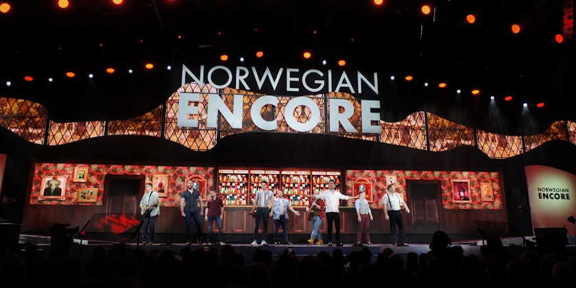 Choir of Man performed at the christening of Norwegian Encore in Miami, Florida (Photo: Erica Silverstein)