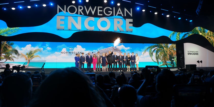 The christening ceremony for Norwegian Cruise Line's newest ship, Norwegian Encore (Photo: Erica Silverstein)