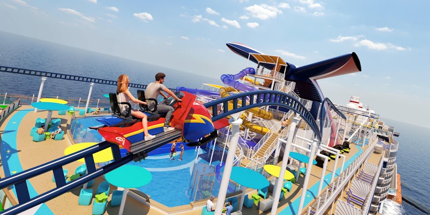 Artist rendering of the BOLT Roller Coaster on Carnival Mardi Gras (Image: Carnival Cruise Line)