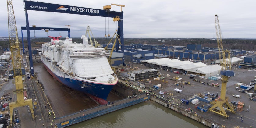 Carnival Cruise Line’s Mardi Gras Floated Out at Meyer Turku (Photo: Carnival Cruise Line)