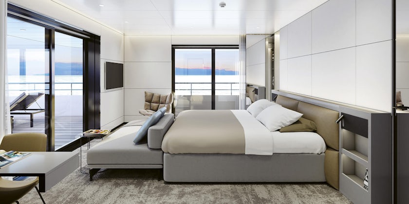 Interior rendering of The Yacht Suite on Emerald Azzurra