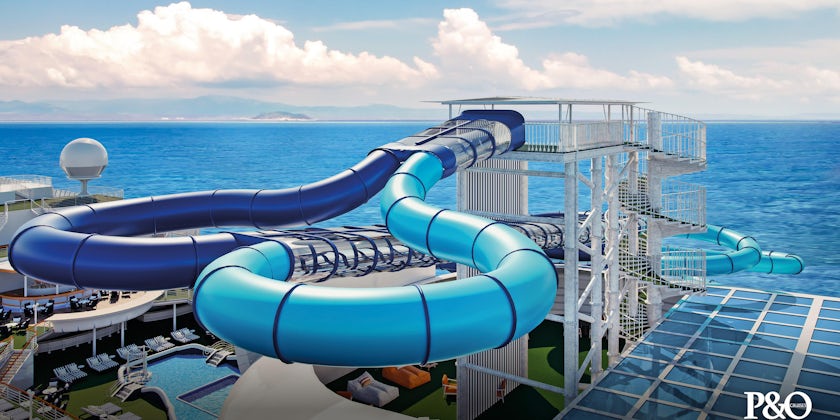 Twin racer waterslides on Pacific Adventure P&O cruise ship
