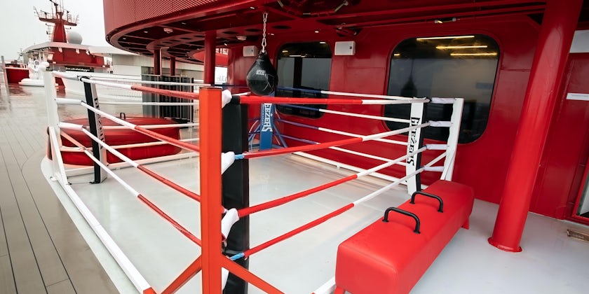 Shots of the outdoor Boxing Ring on Scarlet Lady