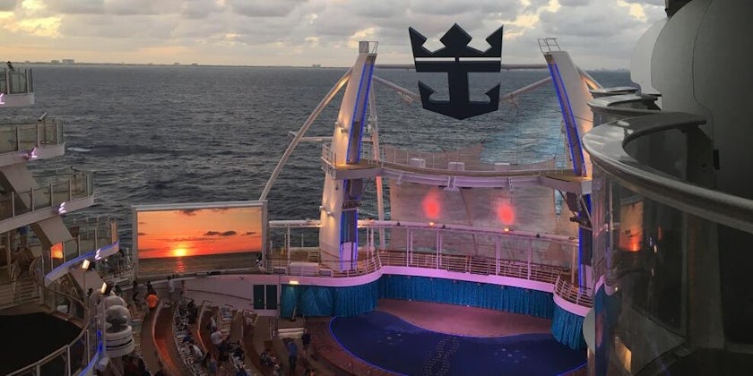 View of the AquaTheater from a balcony cabin on Allure of the Seas (Photo: cruiseaddict555/Cruise Critic member)