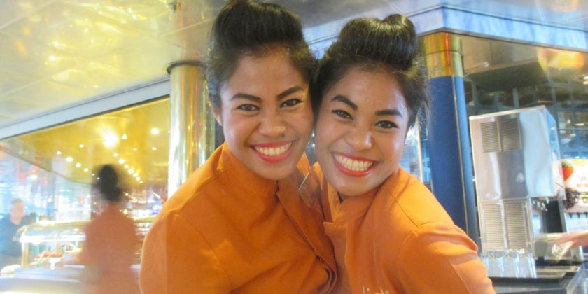 Magdalena and her twin sister Herlina are waitresses on Holland America's Rotterdam (Photo: Belgian fry/Cruise Critic Member)