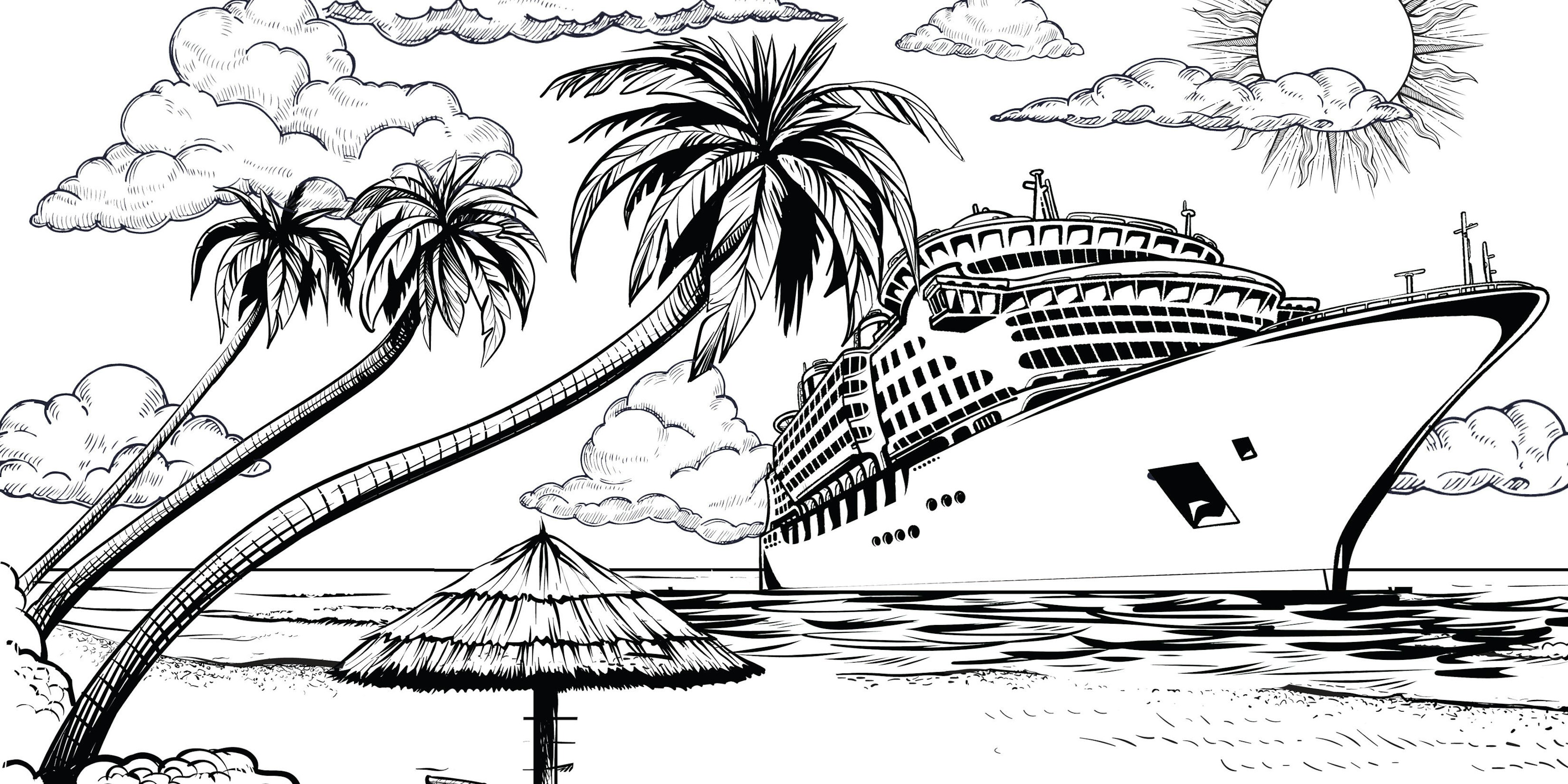 Cruise Ship Coloring Sheet Coloring Pages