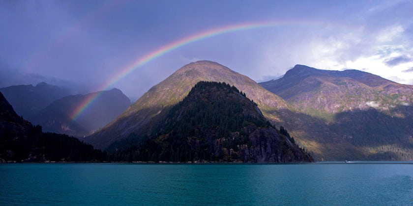 Rainbow over Tracy Arm Fjord, Alaska