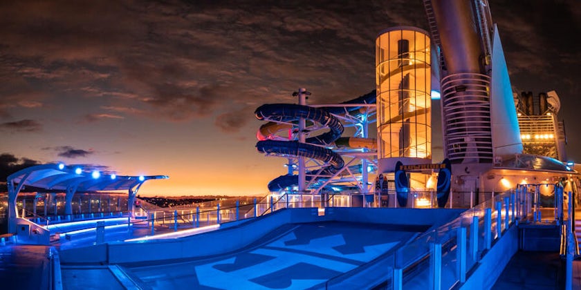 Adventure of the Seas at sunset (Photo: twangster/Cruise Critic member)