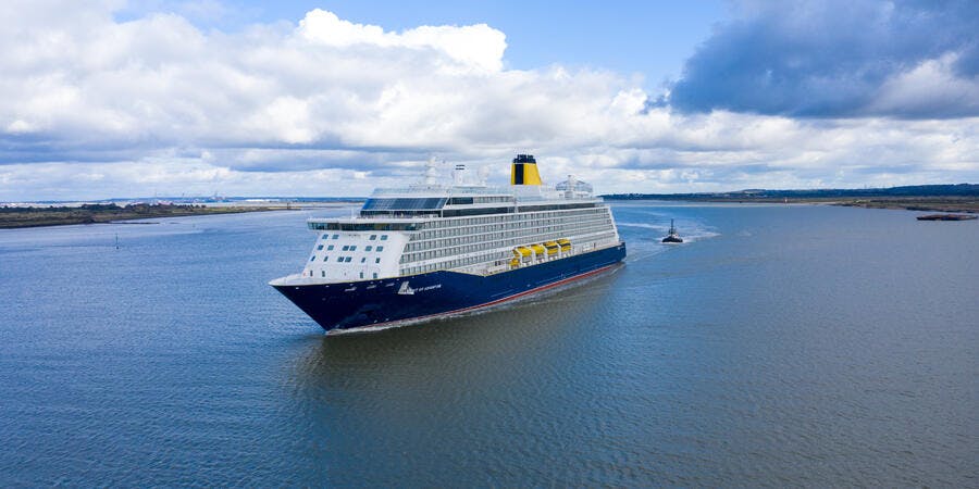 Saga's new ship arrives in the UK