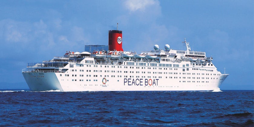 Peace Boat's Ocean Dream (ex-Carnival Tropicale) at sea