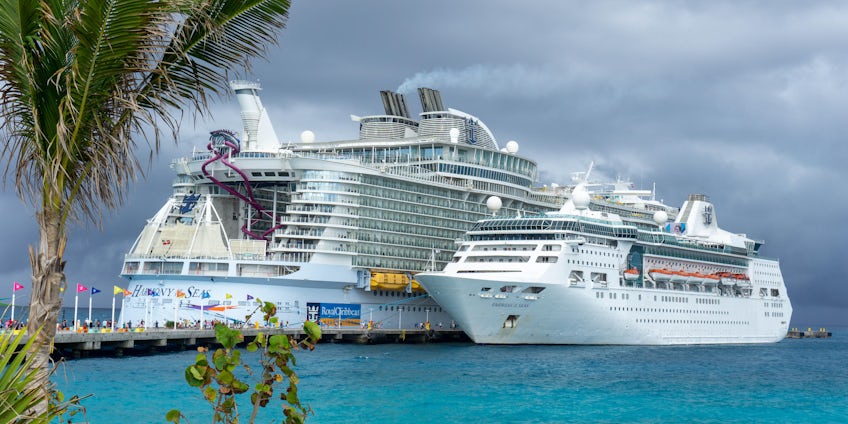 Empress of the Seas and Harmony of the Seas in the Caribbean (Photo: Aaron Saunders/Cruise Critic)