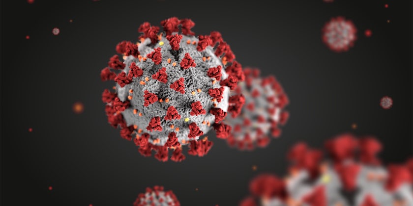 Coronavirus structural morphology 3d illustration on a liquid environment. Some Elements of this image furnished by Centers for Disease Control and Prevention (CDC).  M By Mauro Rodrigues