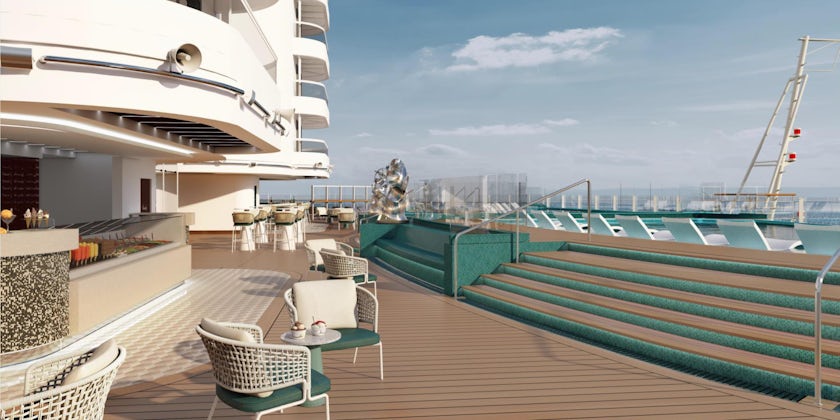 Rendering of The Infinity Pool and Cafe Deck on MSC Seashore