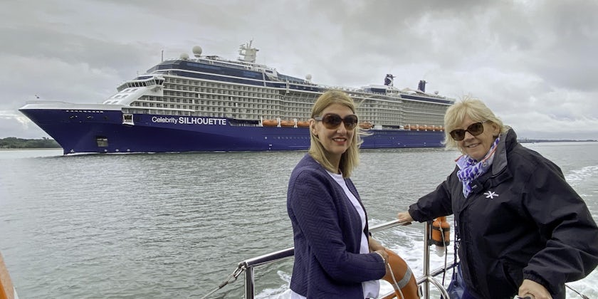 Jo  Rzymowska,  Vice  President and  Managing  Director  E M E A  Celebrity  Cruises and  Claire  Stirrup,  Director of  Sales    Celebrity  Silhouette's arrival into  Southampton, 28.06 (2)