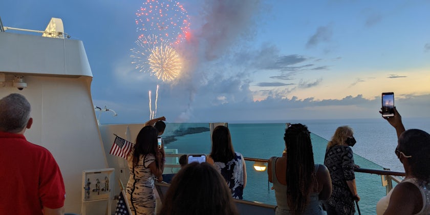 Fireworks aboard Freedom of the Seas, July 4, 2021. (Photo: Colleen McDaniel)