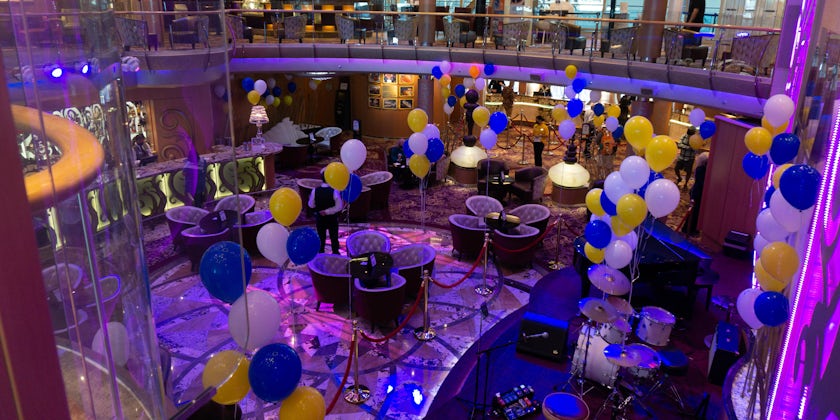 The Atrium aboard Serenade of the Seas on embarkation day.