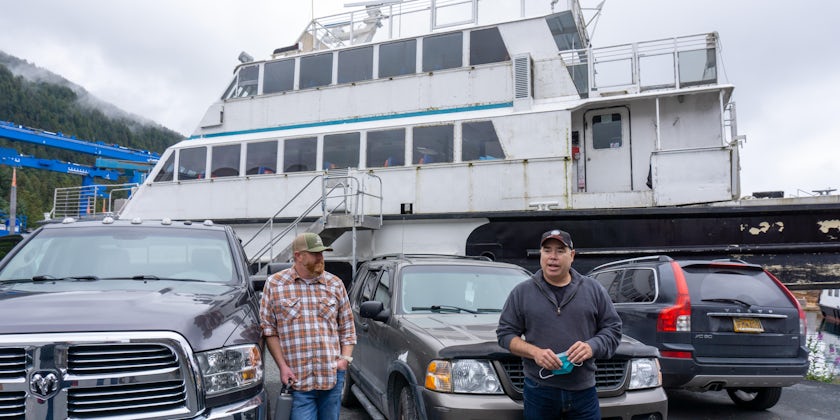 Dave Allen (right), president and co-owner of Allen Marine, at his Sitka repair facility. (Photo: Aaron Saunders)