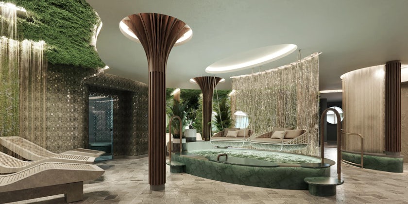 The Rainforest thermal suite experience on Disney Wish (Image: Disney)