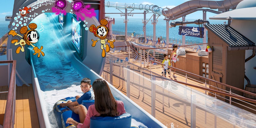 The new AquaMouse experience aboard Disney Wish (Rendering: Disney Cruise Line)