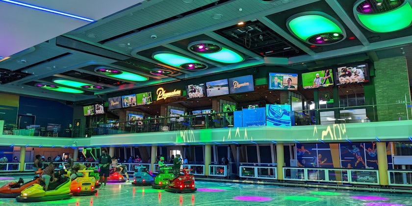 Playmakers Sports Bar overlooks the SeaPlex aboard Odyssey of the Seas (Photo: Colleen McDaniel)