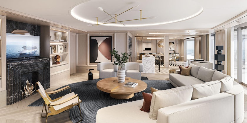 The top-of-the-line Regent Suite aboard Seven Seas Grandeur. (Rendering: Regent)