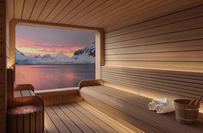 Seabourn Pursuit sauna rendering (Photo/Seabourn) 