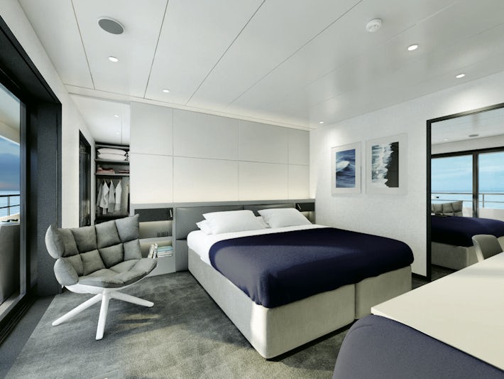 Deluxe Balcony Stateroom rendering (Photo/Emerald Yacht Cruises)