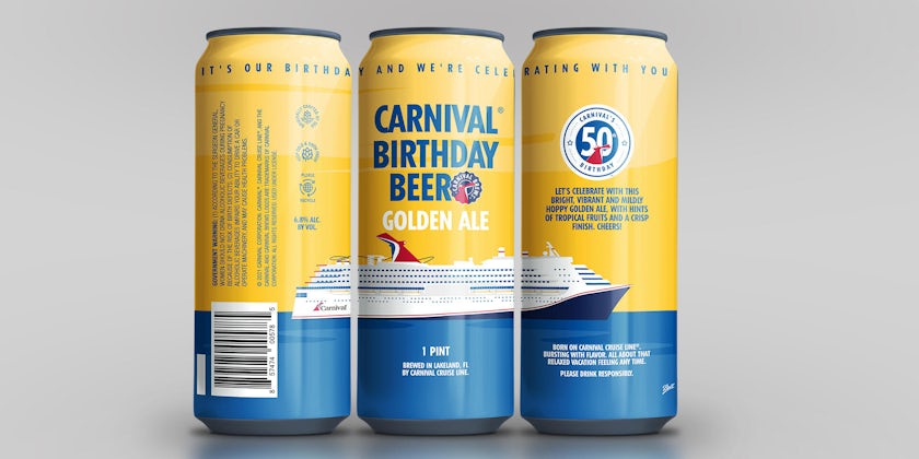 Carnival 50th Birthday beer (Photo/Carnival Cruise Line)