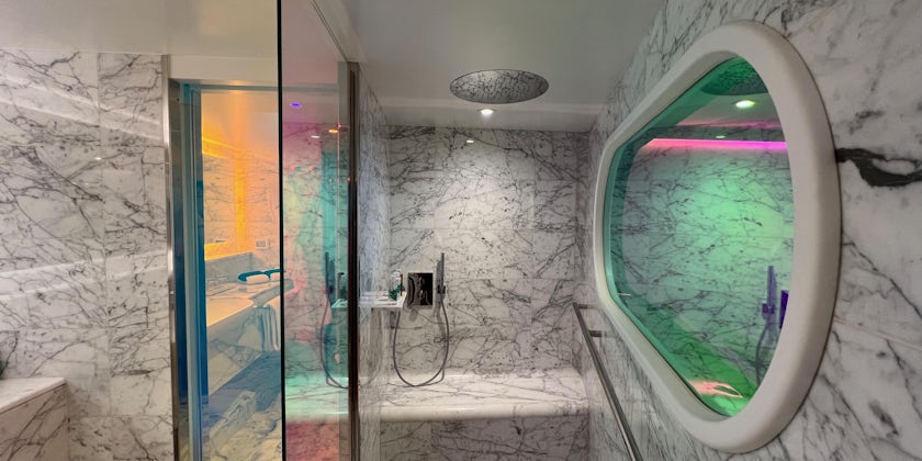 Marble shower in the Brilliant Suite on Valiant Lady