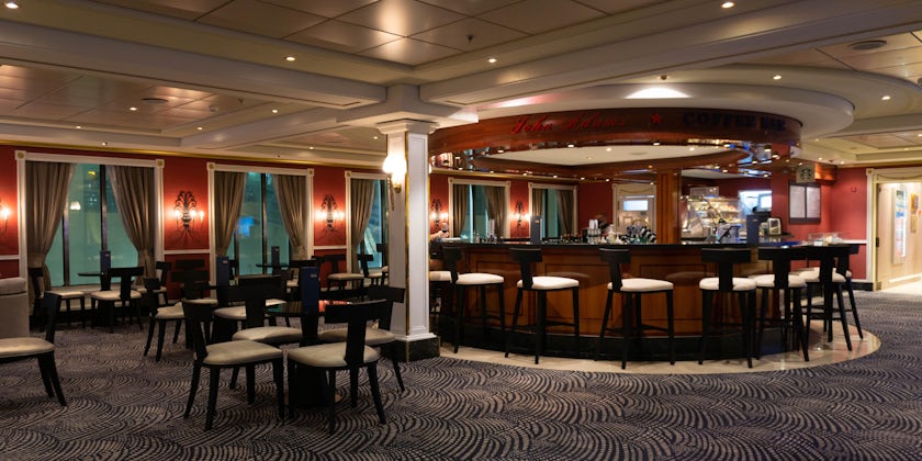 John Adams Bar serves up coffee and cocktails on Deck 5, starboard side. (Photo: Aaron Saunders)