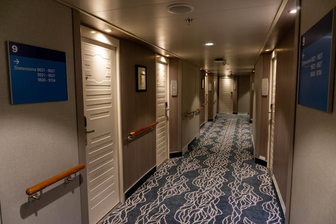 Passenger corridors across all decks aboard Pride of America have had a total refresh for 2022 (Photo: Aaron Saunders)
