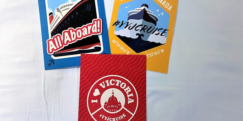 Postcards celebrating the cruise season in Victoria, BC (Photo/Harriet Baskas)