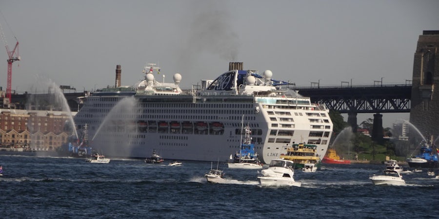 P&O Cruises Australia Pacific Explorer Sails Into Sydney Harbour Ahead of Cruise Restart in Australia