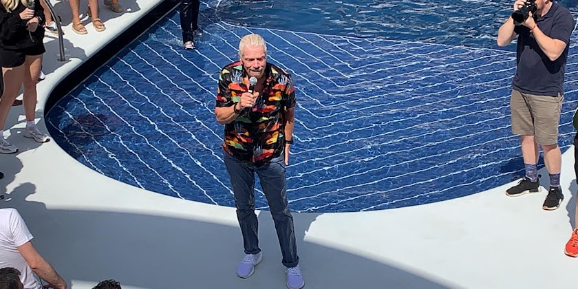 Sir Richard Branson on Virgin Voyages Valiant Lady (Photo: Adam Coulter)